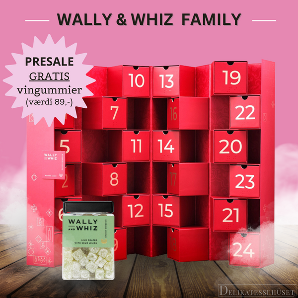 PRESALE Familiejulekalender Wally & Whiz vingummi 2023 + GRATIS vingummi