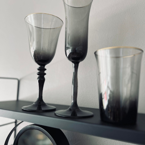 Sæt af 3 dele - Drikkeglas, vinglas & champagneglas