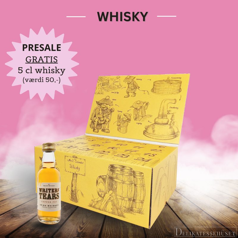 tILBUD PRESALE på whisky julekalender med 24 små flasker whisky
