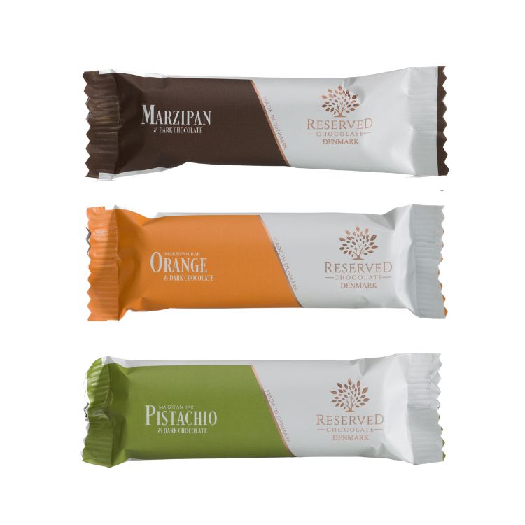 3-pak Marcipan bar - Reserved Chocolate