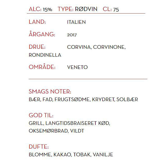 Amarone vin. Bestil online tilbud