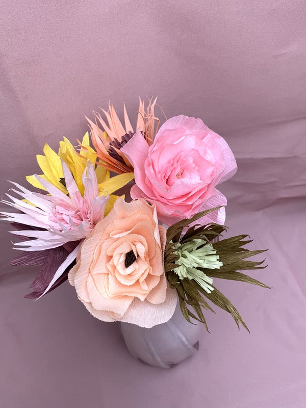 Papirblomster buket
