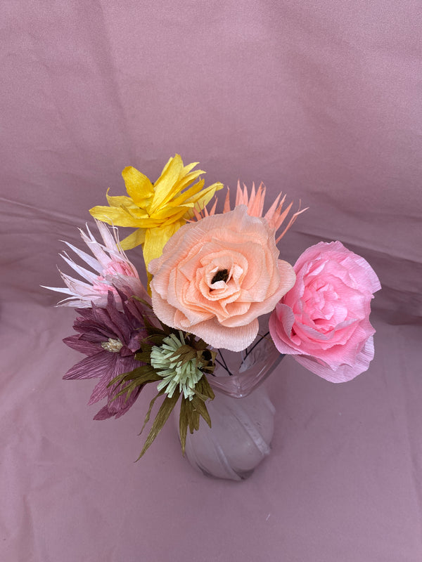 Papirblomster buket
